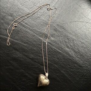 Silver Heart Pendant Necklace 18 inch
